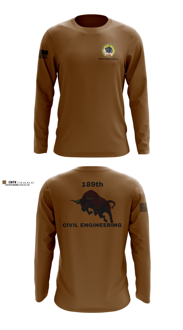 Long Sleeve Performance Shirt, 189th Civil Engineering, Air Force, Teamtime, Team time, sublimation, custom sports apparel, team uniforms, spirit wear, spiritwear, sports uniforms, custom shirts, team store, custom team store, fundraiser sports, apparel fundraiser