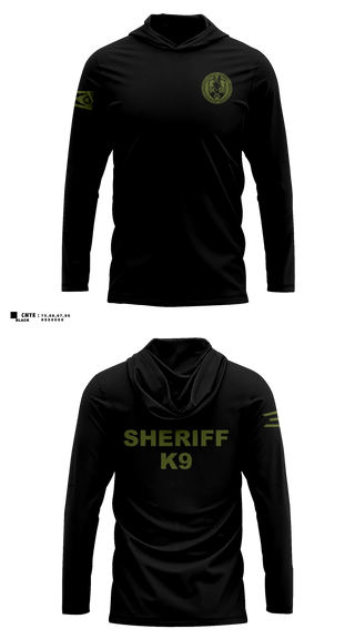 Long Sleeve hooded sunshirt, Franklin County Sheriff Office K9, Police, Teamtime, Team time, sublimation, custom sports apparel, team uniforms, spirit wear, spiritwear, sports uniforms, custom shirts, team store, custom team store, fundraiser sports, apparel fundraiser