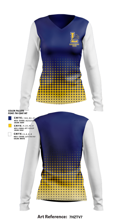 Lockport Lions 43191769 Women's Long Sleeve V-neck Shirt - 1