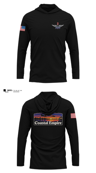Long Sleeve hooded sunshirt, 3/160th SOAR, Army, Teamtime, Team time, sublimation, custom sports apparel, team uniforms, spirit wear, spiritwear, sports uniforms, custom shirts, team store, custom team store, fundraiser sports, apparel fundraiser