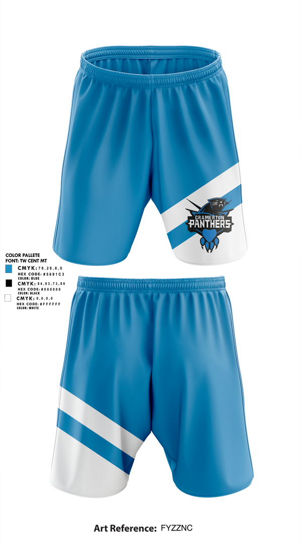 Cramerton Panthers Football and Cheer 89738490 Athletic Shorts With Pockets - 3