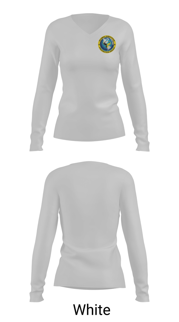 Womens Long Sleeve Vneck Shirt, Global executive protection group, , Teamtime, Team time, sublimation, custom sports apparel, team uniforms, spirit wear, spiritwear, sports uniforms, custom shirts, team store, custom team store, fundraiser sports, apparel fundraiser