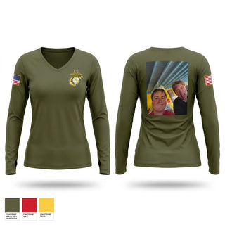 Womens Long Sleeve Vneck Shirt, 3/6, Marines, Teamtime, Team time, sublimation, custom sports apparel, team uniforms, spirit wear, spiritwear, sports uniforms, custom shirts, team store, custom team store, fundraiser sports, apparel fundraiser