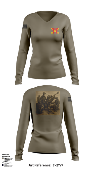 Crusader Battery 85156084 Women's Long Sleeve V-neck Shirt - 2
