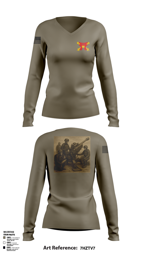 Crusader Battery 85156084 Women's Long Sleeve V-neck Shirt - 2