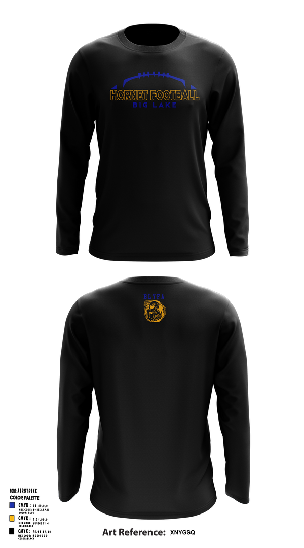 Big Lake Hornets Football 8189635 Long Sleeve Performance Shirt 1