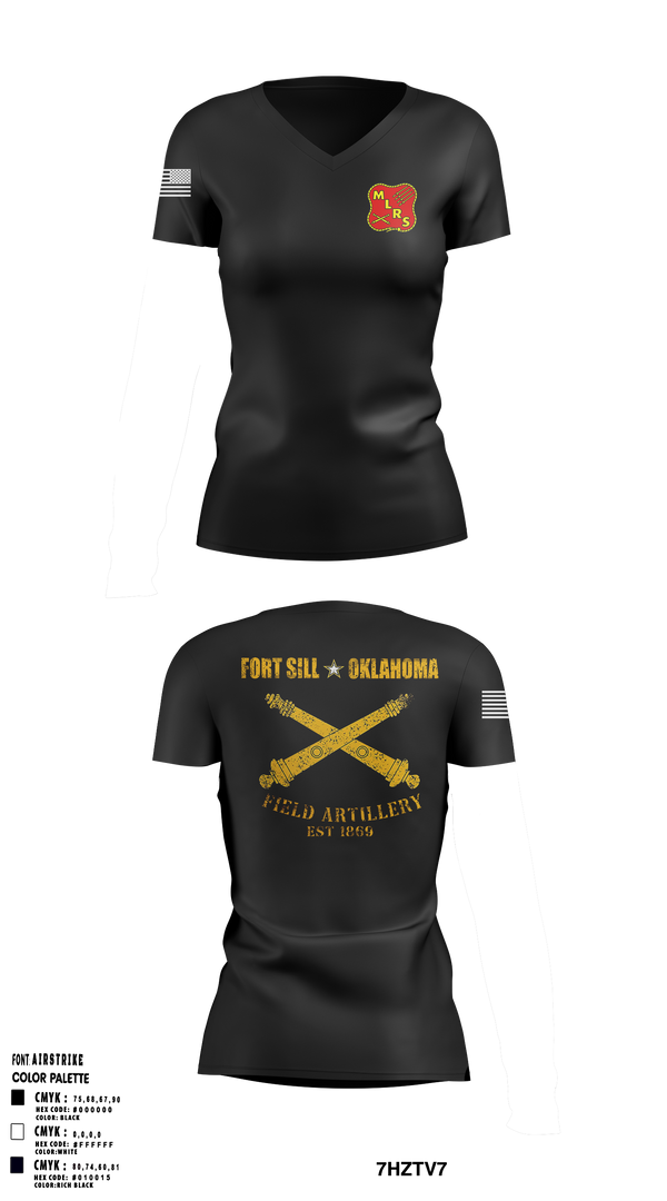 MLRS UNIT 89273856 Women's Short Sleeve V-neck Shirt - 1