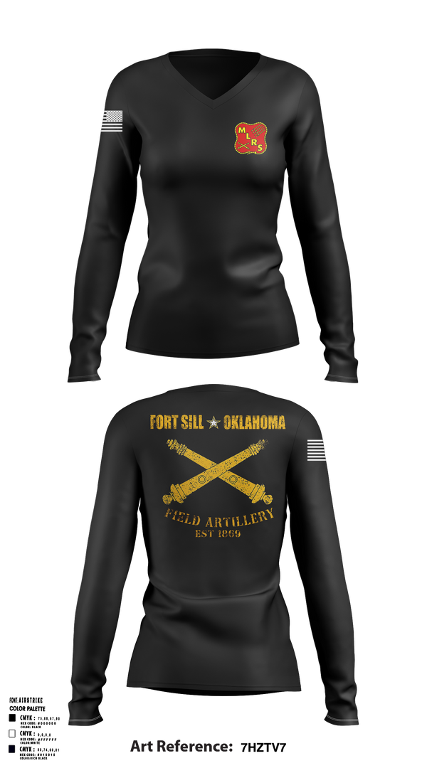 MLRS UNIT 89273856 Women's Long Sleeve V-neck Shirt -1