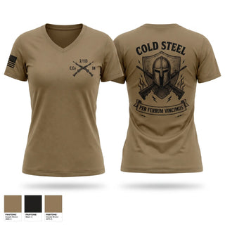 Womens Short Sleeve Vneck Shirt, C. Co 2/113th INF, Army, Teamtime, Team time, sublimation, custom sports apparel, team uniforms, spirit wear, spiritwear, sports uniforms, custom shirts, team store, custom team store, fundraiser sports, apparel fundraiser