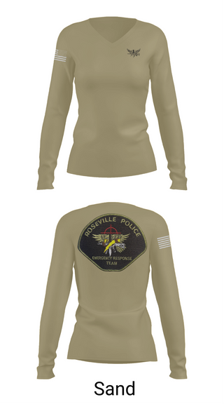 Womens Long Sleeve Vneck Shirt, Roseville E.R.T., , Teamtime, Team time, sublimation, custom sports apparel, team uniforms, spirit wear, spiritwear, sports uniforms, custom shirts, team store, custom team store, fundraiser sports, apparel fundraiser