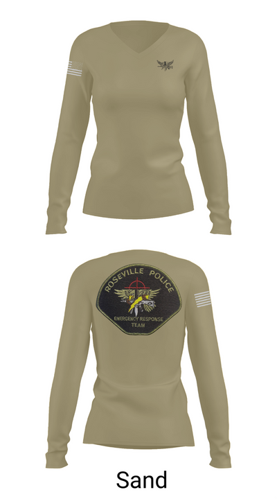 Roseville E.R.T. 91659020 Women's Long Sleeve V-neck Shirt - 92