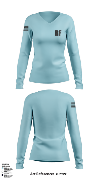 RF 5598796 Women's Long Sleeve V-neck Shirt - 1
