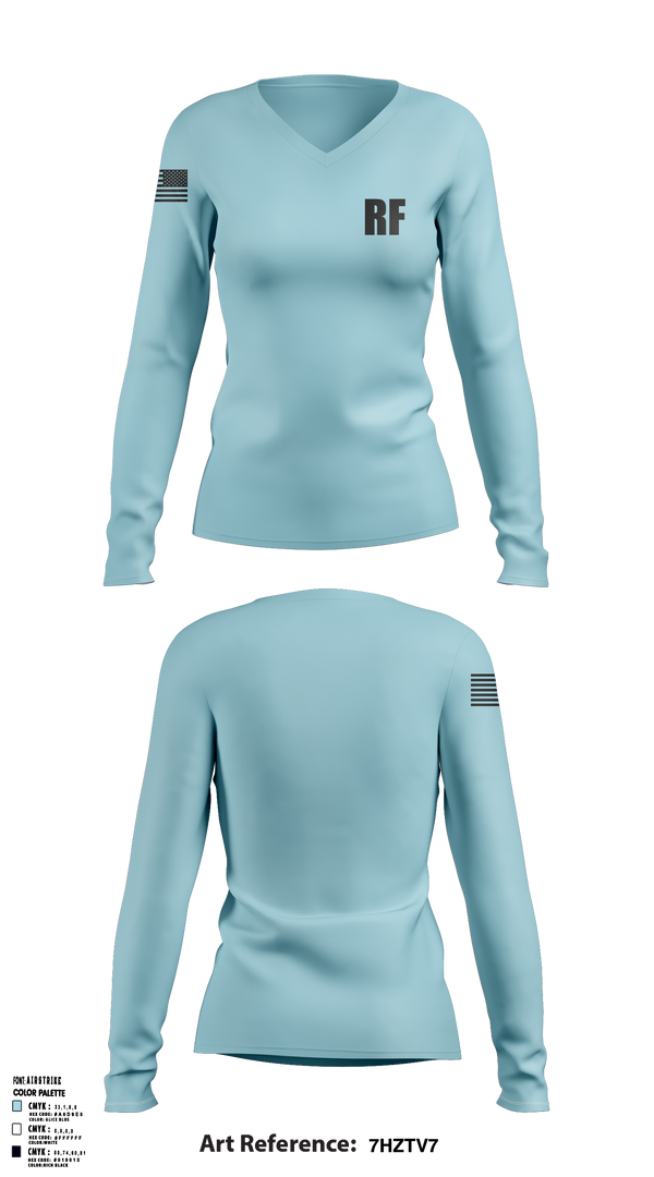 RF 5598796 Women's Long Sleeve V-neck Shirt - 1
