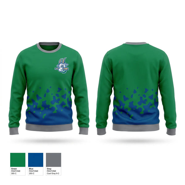 Crew Neck Sweatshirt, Yard Goats, Baseball, Teamtime, Team time, sublimation, custom sports apparel, team uniforms, spirit wear, spiritwear, sports uniforms, custom shirts, team store, custom team store, fundraiser sports, apparel fundraiser