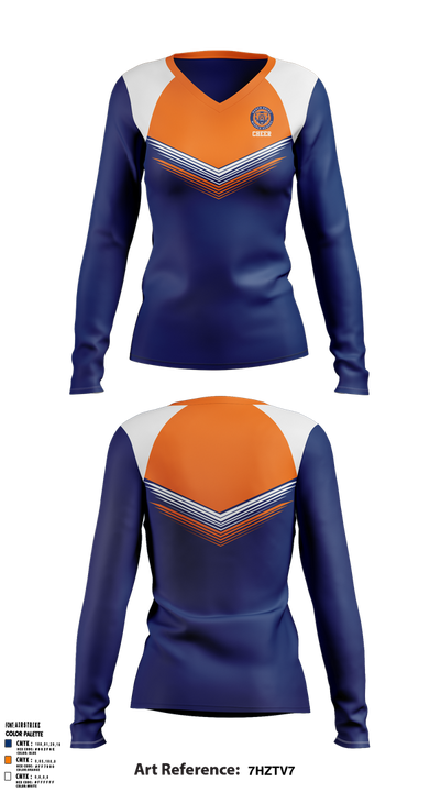 North Point Middle School Cheer 29859627 Women's Long Sleeve V-neck Shirt - 1