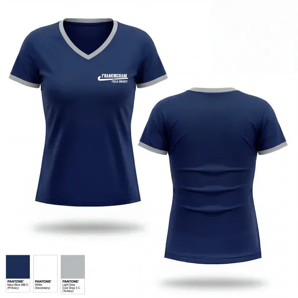 Womens Short Sleeve Vneck Shirt, Framingham High School Field Hockey, Field Hockey, Teamtime, Team time, sublimation, custom sports apparel, team uniforms, spirit wear, spiritwear, sports uniforms, custom shirts, team store, custom team store, fundraiser sports, apparel fundraiser