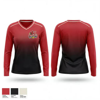 Womens Long Sleeve Vneck Shirt, Santa Clara Cardinals, Baseball, Teamtime, Team time, sublimation, custom sports apparel, team uniforms, spirit wear, spiritwear, sports uniforms, custom shirts, team store, custom team store, fundraiser sports, apparel fundraiser