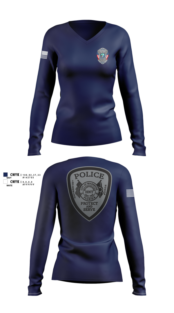 Womens Long Sleeve Vneck Shirt, Bradenton Police HNT, , Teamtime, Team time, sublimation, custom sports apparel, team uniforms, spirit wear, spiritwear, sports uniforms, custom shirts, team store, custom team store, fundraiser sports, apparel fundraiser