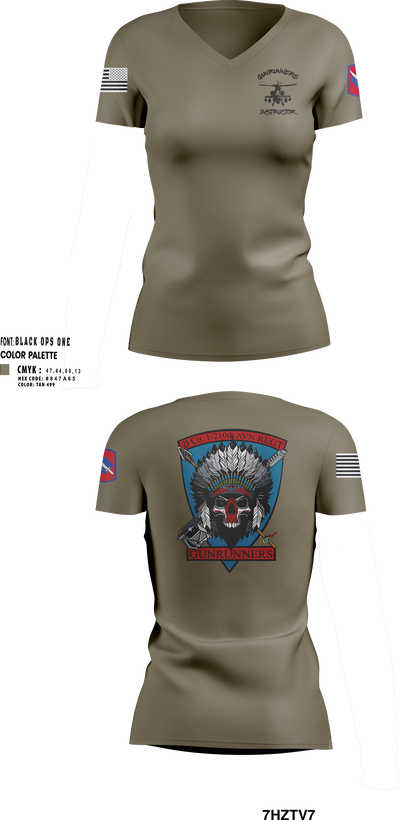 B Company, 1-210th Aviation Regt 56146981 Women's Short Sleeve V-neck Shirt - 6