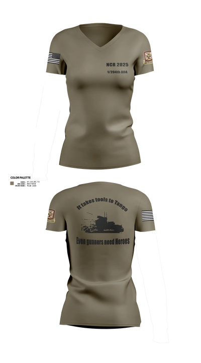 1/204th ADA 3113365 Women's Short Sleeve V-neck Shirt - 21
