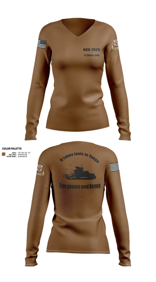 1/204th ADA 3113365 Women's Long Sleeve V-neck Shirt - 20