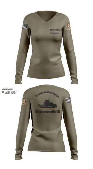 1/204th ADA 3113365 Women's Long Sleeve V-neck Shirt - 21