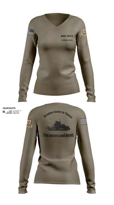 1/204th ADA 3113365 Women's Long Sleeve V-neck Shirt - 21