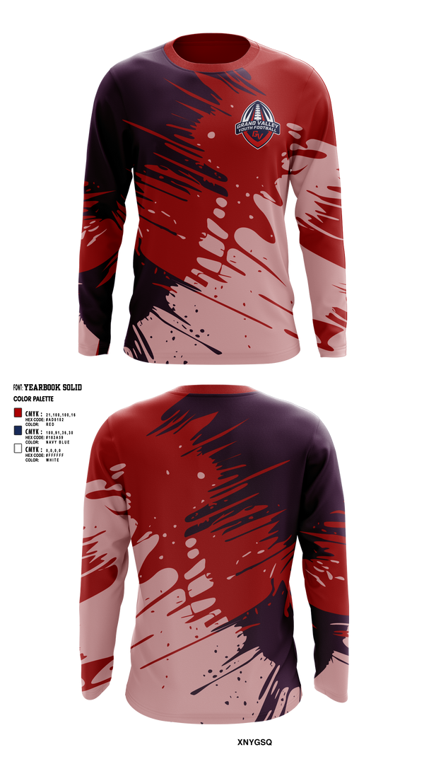 Grand Valley Youth Football 97329751 Long Sleeve Performance Shirt - 1