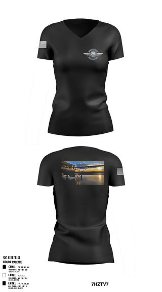 Modesto Police Department Air Support Unit 72124491 Women's Short Sleeve V-neck Shirt - 1