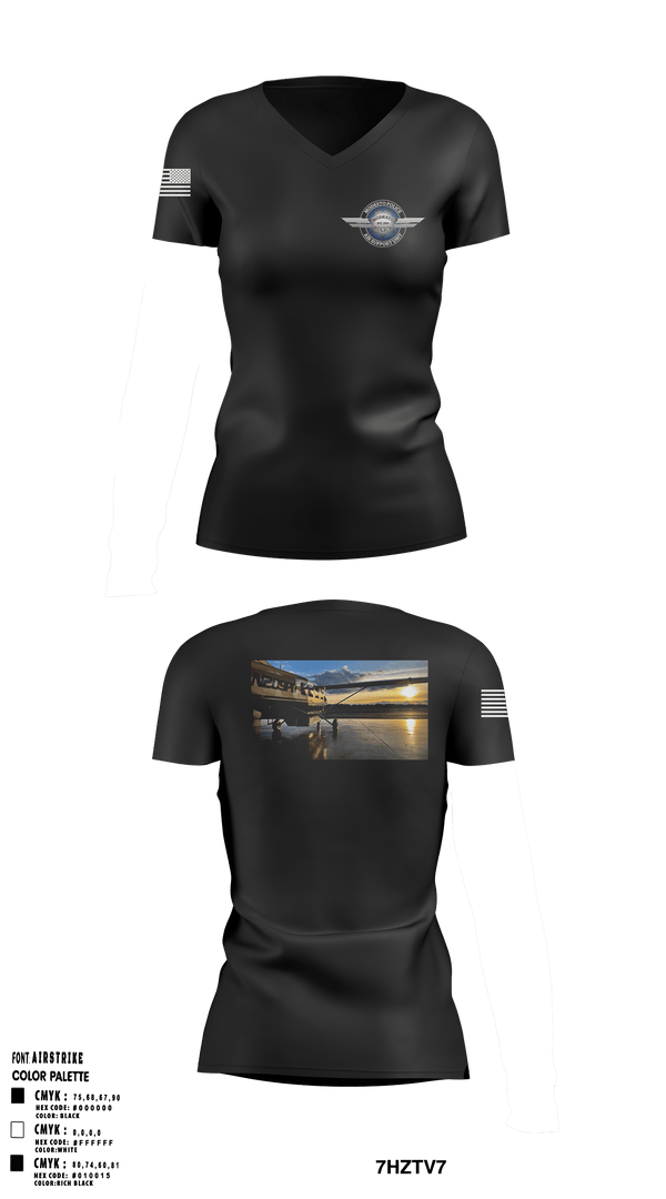 Modesto Police Department Air Support Unit 72124491 Women's Short Sleeve V-neck Shirt - 1