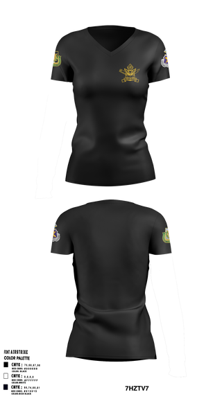 4th/104th BN (CA/PO) 7380170 Women's Short Sleeve V-neck Shirt - 1