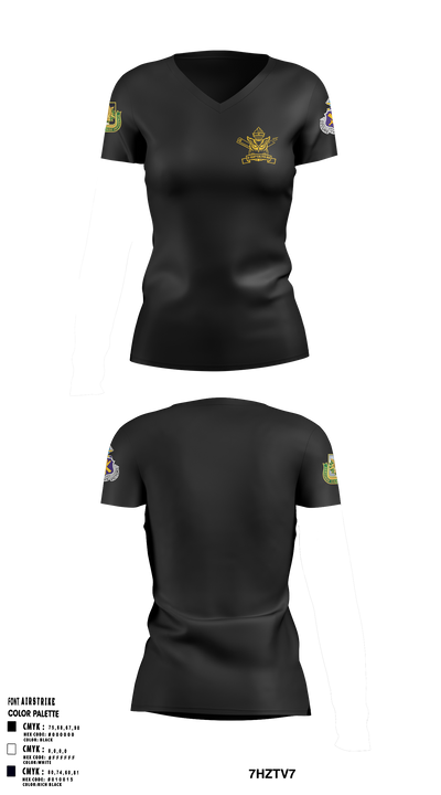 4th/104th BN (CA/PO) 7380170 Women's Short Sleeve V-neck Shirt - 1