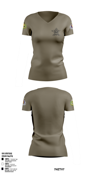 4th/104th BN (CA/PO) 7380170 Women's Short Sleeve V-neck Shirt - 2