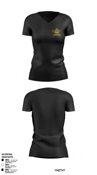 4th/104th BN (CA/PO) 7380170 Women's Short Sleeve V-neck Shirt - 3