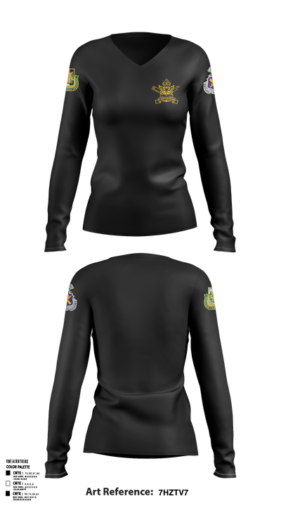 4th/104th BN (CA/PO) 7380170 Women's Long Sleeve V-neck Shirt - 1