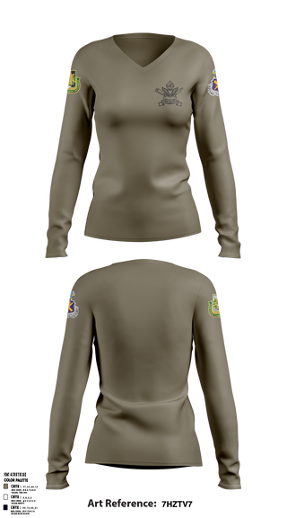 4th/104th BN (CA/PO) 7380170 Women's Long Sleeve V-neck Shirt - 2