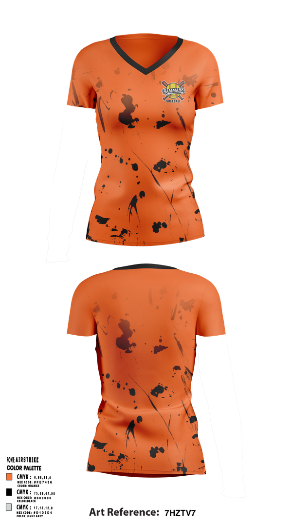 Womens Short Sleeve Vneck Shirt, Hammahs, Softball, Teamtime, Team time, sublimation, custom sports apparel, team uniforms, spirit wear, spiritwear, sports uniforms, custom shirts, team store, custom team store, fundraiser sports, apparel fundraiser