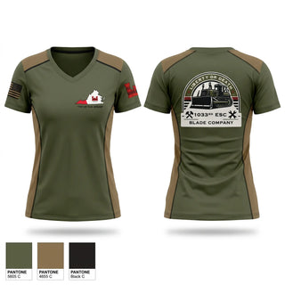 Womens Short Sleeve Vneck Shirt, 1033rd Engineer Support Company, National Guard, Teamtime, Team time, sublimation, custom sports apparel, team uniforms, spirit wear, spiritwear, sports uniforms, custom shirts, team store, custom team store, fundraiser sports, apparel fundraiser