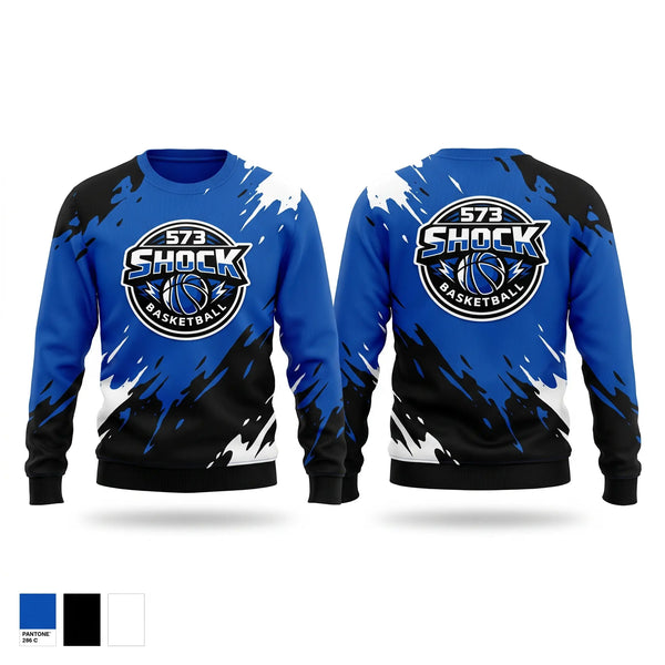 Crew Neck Sweatshirt, 573 Shock, Men's Basketball, Teamtime, Team time, sublimation, custom sports apparel, team uniforms, spirit wear, spiritwear, sports uniforms, custom shirts, team store, custom team store, fundraiser sports, apparel fundraiser
