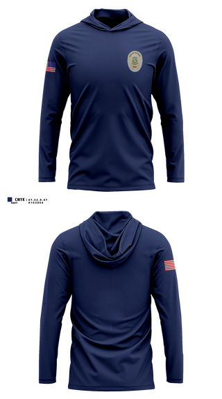 Long Sleeve hooded sunshirt, Wayne Twp. Police Dept., Police, Teamtime, Team time, sublimation, custom sports apparel, team uniforms, spirit wear, spiritwear, sports uniforms, custom shirts, team store, custom team store, fundraiser sports, apparel fundraiser