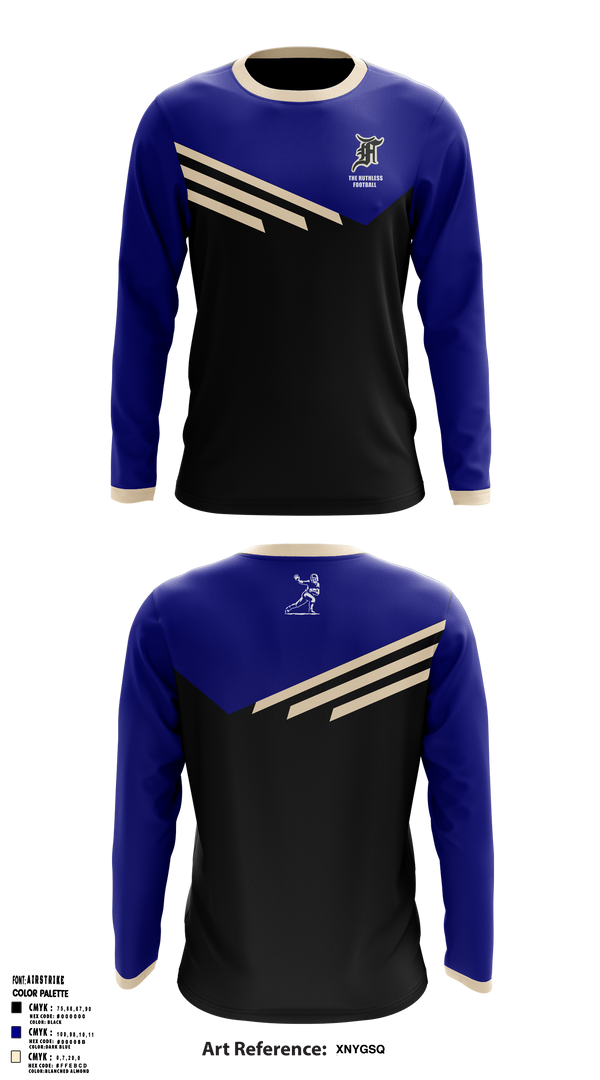 The ruthless footballers 64127416 Long Sleeve Performance Shirt 1