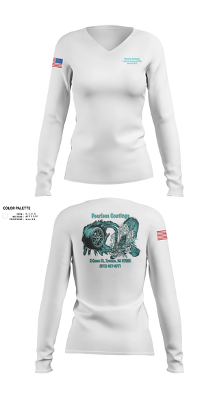 Womens Long Sleeve Vneck Shirt, Peerless Coatings, Police, Teamtime, Team time, sublimation, custom sports apparel, team uniforms, spirit wear, spiritwear, sports uniforms, custom shirts, team store, custom team store, fundraiser sports, apparel fundraiser
