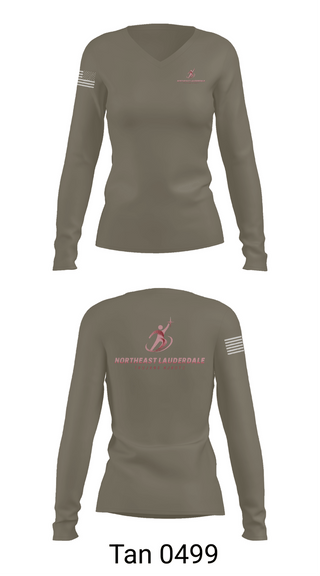 Womens Long Sleeve Vneck Shirt, Northeast Lauderdale Trojans NJROTC, Navy, Teamtime, Team time, sublimation, custom sports apparel, team uniforms, spirit wear, spiritwear, sports uniforms, custom shirts, team store, custom team store, fundraiser sports, apparel fundraiser