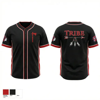 Full Button Baseball Jersey, Utah Tribe, Baseball, Teamtime, Team time, sublimation, custom sports apparel, team uniforms, spirit wear, spiritwear, sports uniforms, custom shirts, team store, custom team store, fundraiser sports, apparel fundraiser