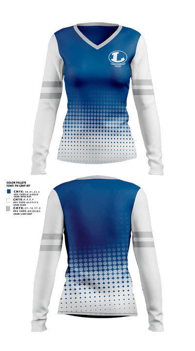 Lampasas Badgers BBYL 83590914 Women's Long Sleeve V-neck Shirt - 2