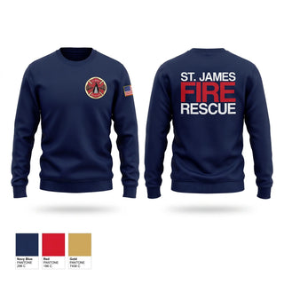 Crew Neck Sweatshirt, St. James Volunteer Fire Department, Fire Department, Teamtime, Team time, sublimation, custom sports apparel, team uniforms, spirit wear, spiritwear, sports uniforms, custom shirts, team store, custom team store, fundraiser sports, apparel fundraiser