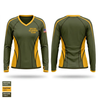 Womens Long Sleeve Vneck Shirt, Special Response Team, Police, Teamtime, Team time, sublimation, custom sports apparel, team uniforms, spirit wear, spiritwear, sports uniforms, custom shirts, team store, custom team store, fundraiser sports, apparel fundraiser