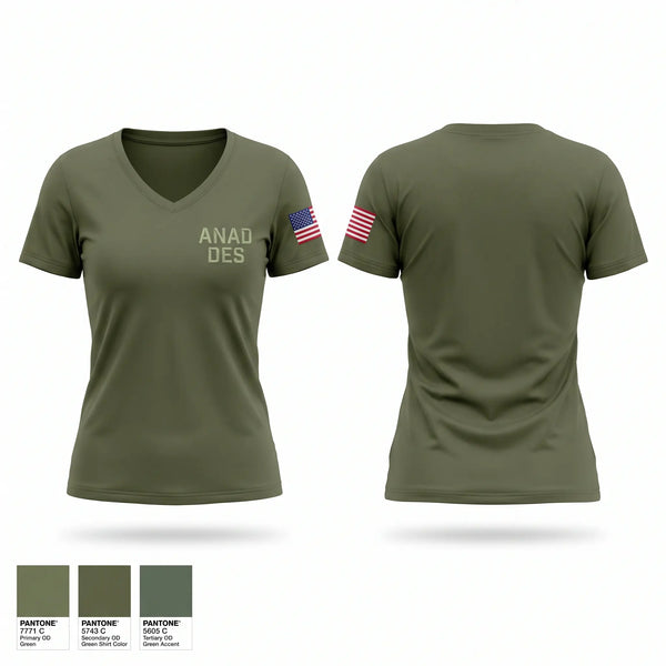 ANAD DES Women's Short Sleeve V-neck Shirt - 1