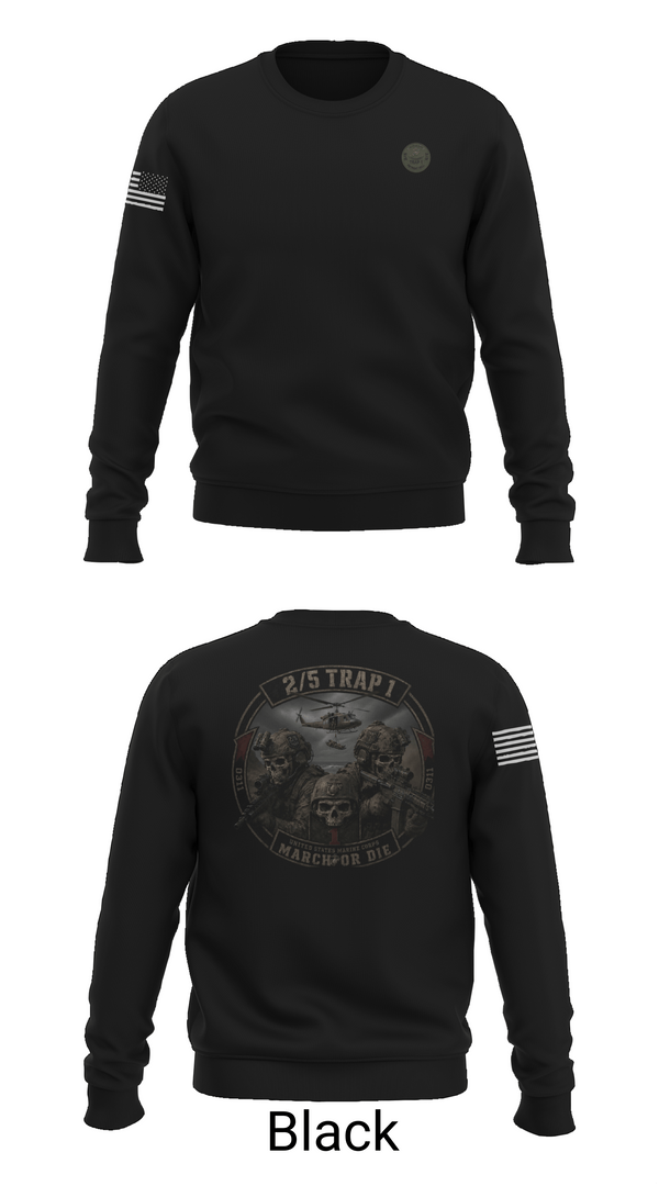 Crew Neck Sweatshirt, 2/5 TRAP 1, Marines, Teamtime, Team time, sublimation, custom sports apparel, team uniforms, spirit wear, spiritwear, sports uniforms, custom shirts, team store, custom team store, fundraiser sports, apparel fundraiser