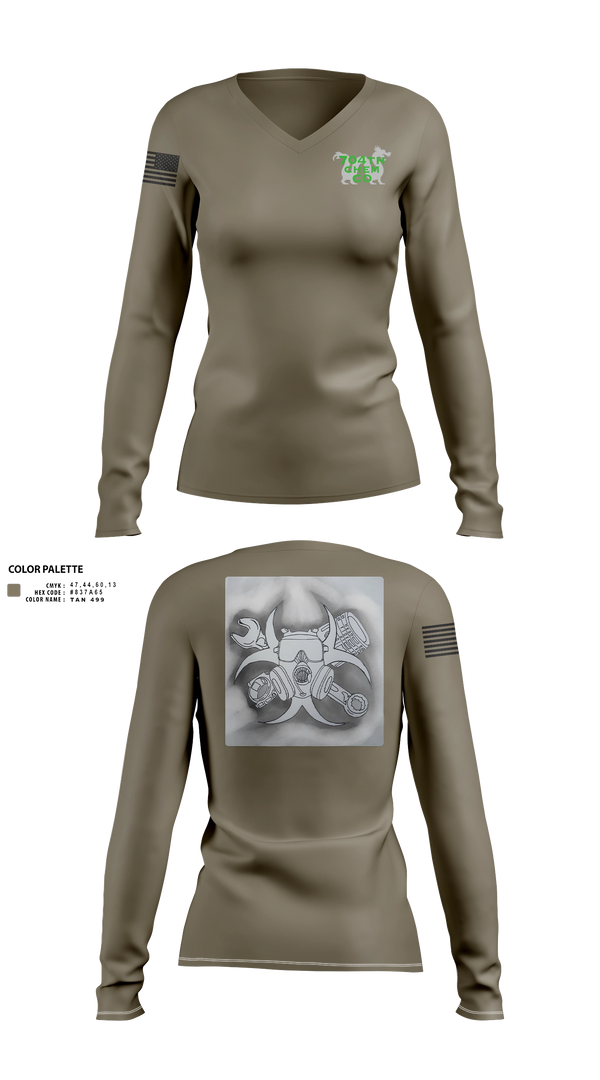 Womens Long Sleeve Vneck Shirt, 704th A2, Army, Teamtime, Team time, sublimation, custom sports apparel, team uniforms, spirit wear, spiritwear, sports uniforms, custom shirts, team store, custom team store, fundraiser sports, apparel fundraiser